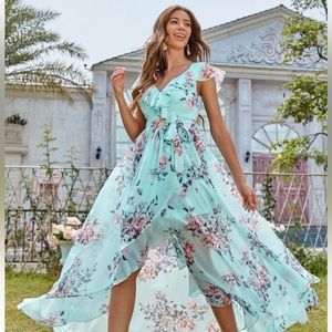 SHEIN blue high low dress